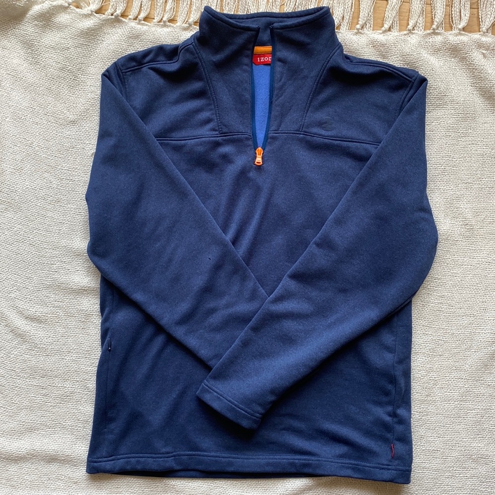 IZOD Men's Navy 3/4 Zip Pullover - Size Small